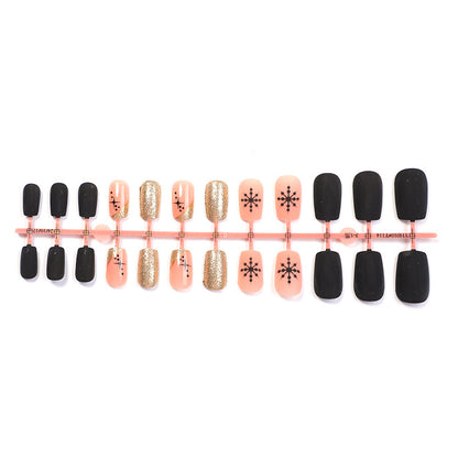 Decorative Snowflake and Glitter Press-On Nail Set Acalora