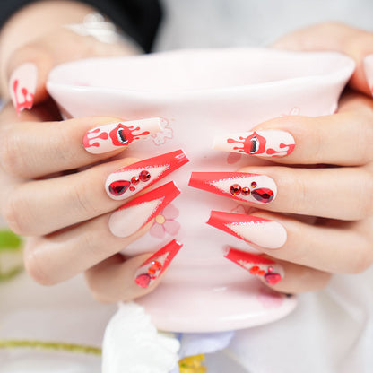 Artistic Stiletto Press-On Nail Set with Rhinestones Acalora