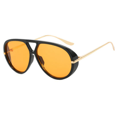 Women's oversized sunglasses with elegant plastic frame and mirrored lenses Karnz