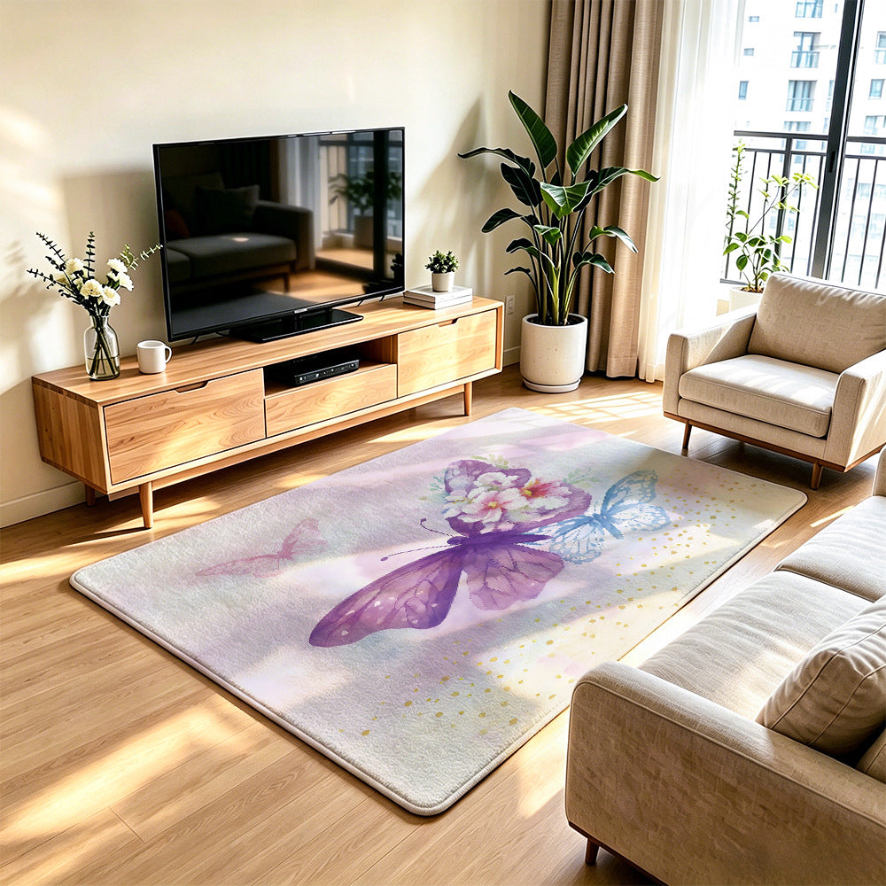Unisex Decorative Butterfly Print Area Rug