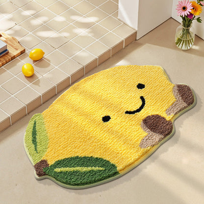 Playful Fruit-Themed Bath Rug