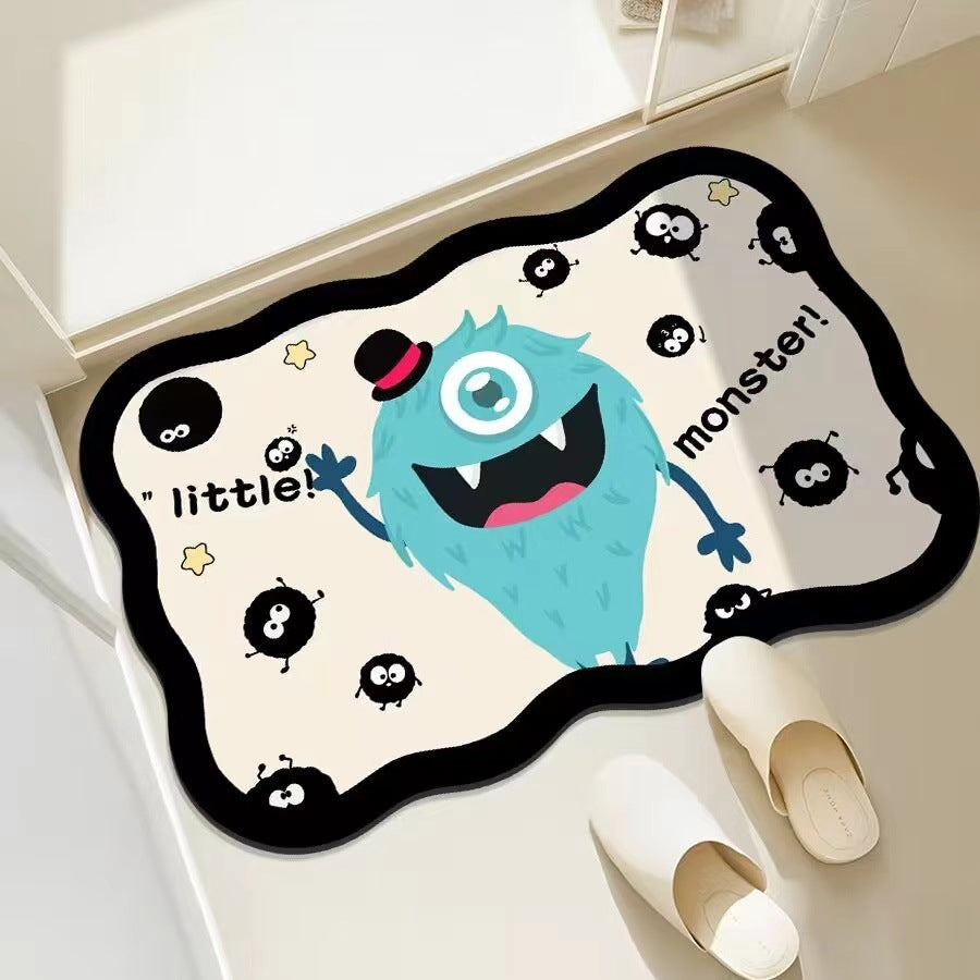 Playful Monster-Themed Bath Mat