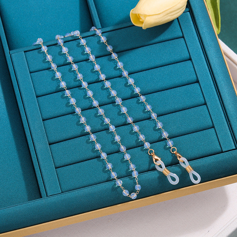 Elegant Beaded Eyewear Retainer Chain Acalora