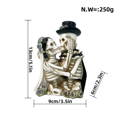 Stylish skeleton figure with top hat and black rose Acalora