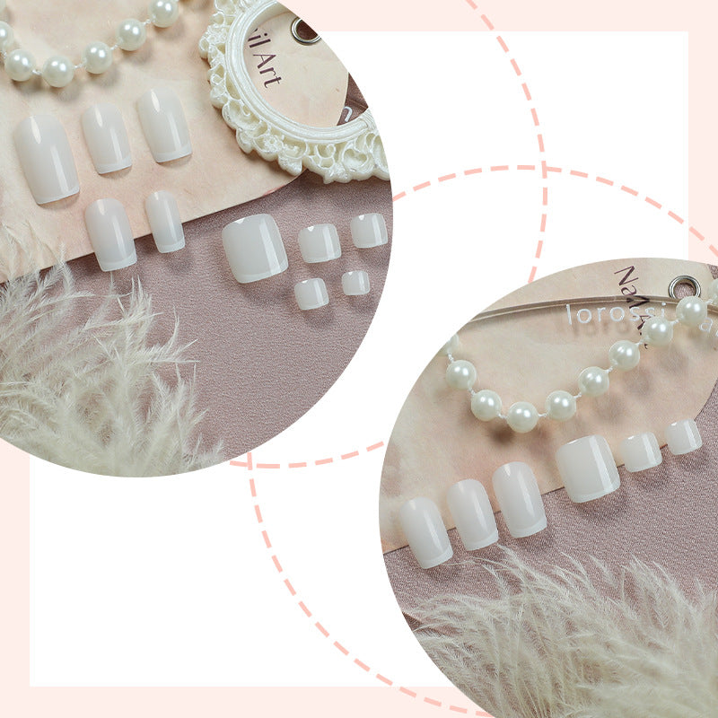 Premium Gel Press-On Nail Set with Elegant French Tip Design Acalora