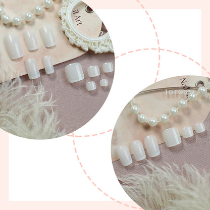 Premium Gel Press-On Nail Set with Elegant French Tip Design Acalora