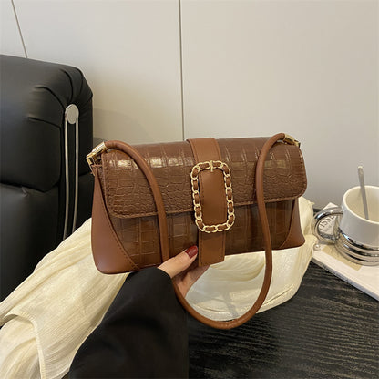 Crocodile Patterned Chain Strap Handbag Acalora