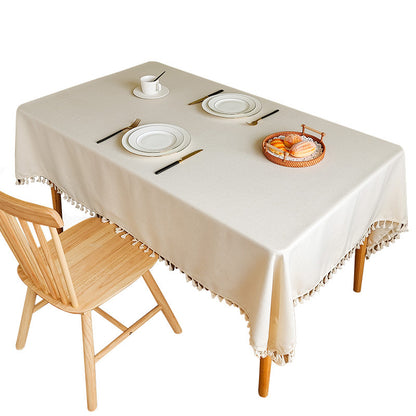 Decorative Tablecloth with Tassel Trim
