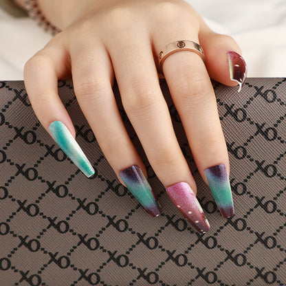 Artificial nails with star and moon design Acalora