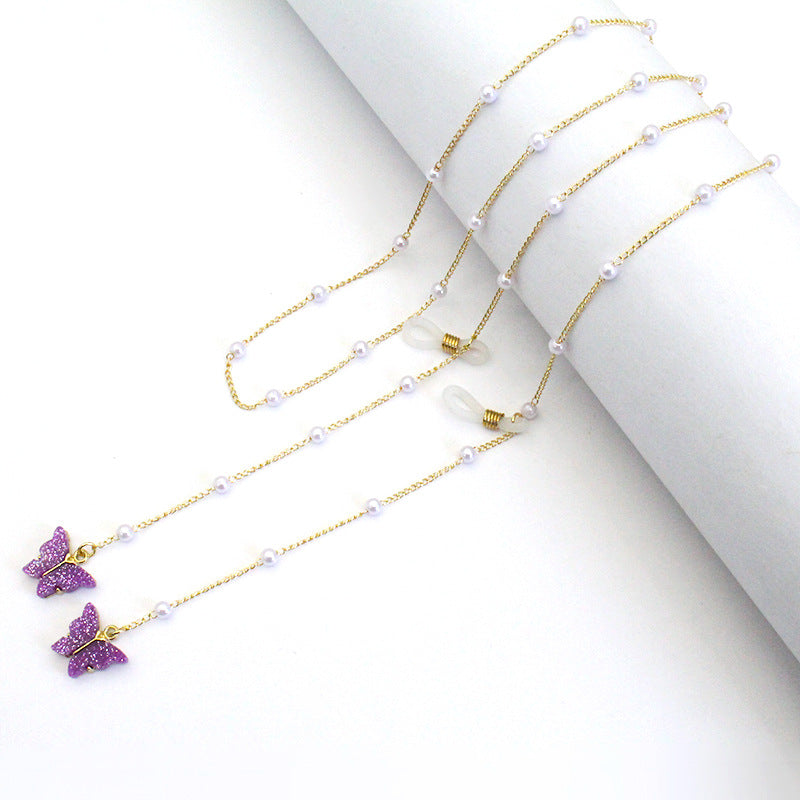 Butterfly-Embellished Eyewear Chain Acalora