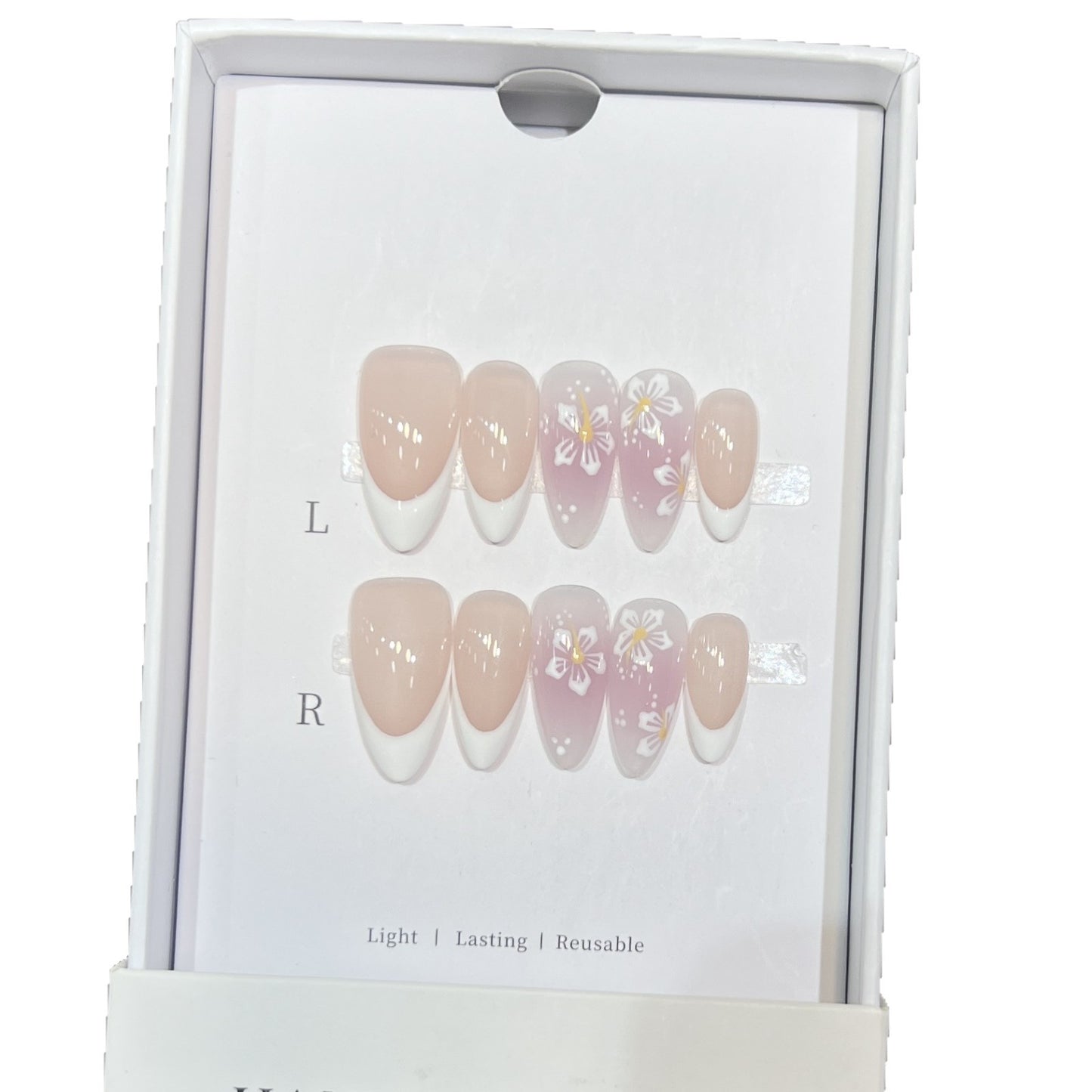 Floral-Design Reusable Press-On Nail Set Acalora