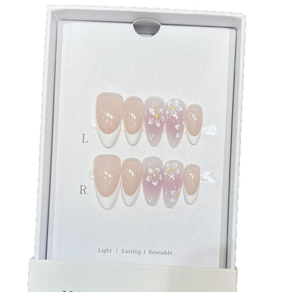 Floral-Design Reusable Press-On Nail Set Acalora