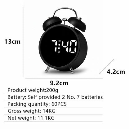 Digital Alarm Clock in Modern Design with Large LED Display