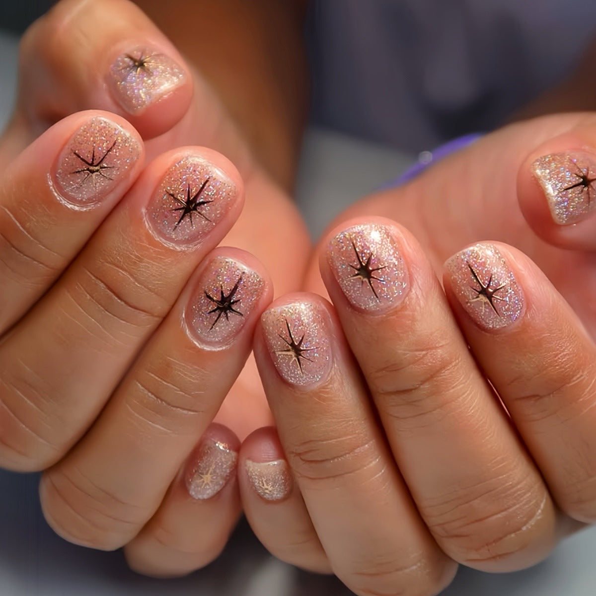 Sparkling Star Nail Art Acalora