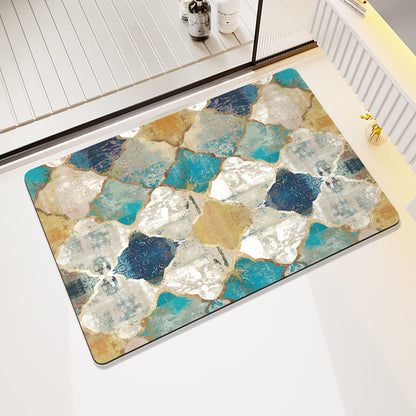 Abstract Geometric Pattern Bath Mat Acalora