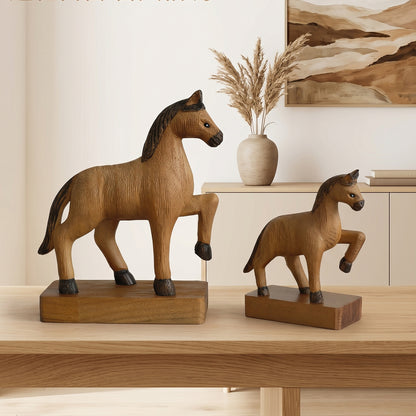 Handmade Horse Figurine Display