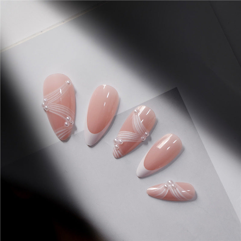 Elegant French Tip Press-On Nails Acalora