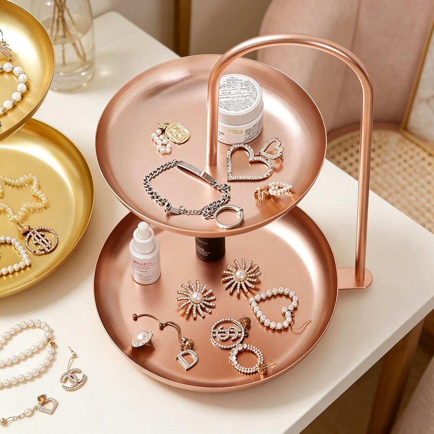 Elegant Two-Tiered Jewelry Organizer
