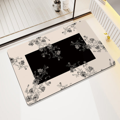 Floral Patterned Bathroom Mat Acalora