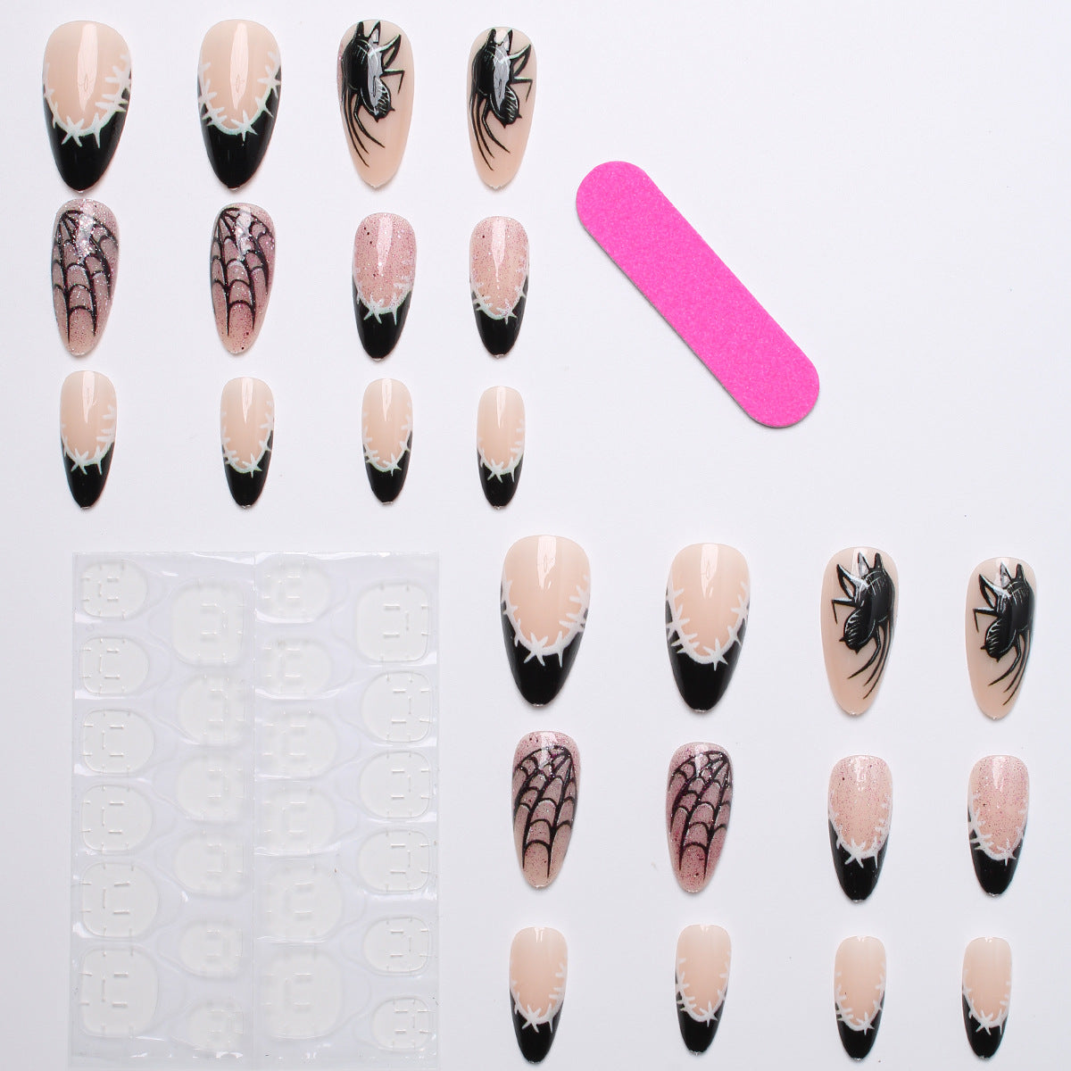 Creative nail art set with spider and web design Acalora