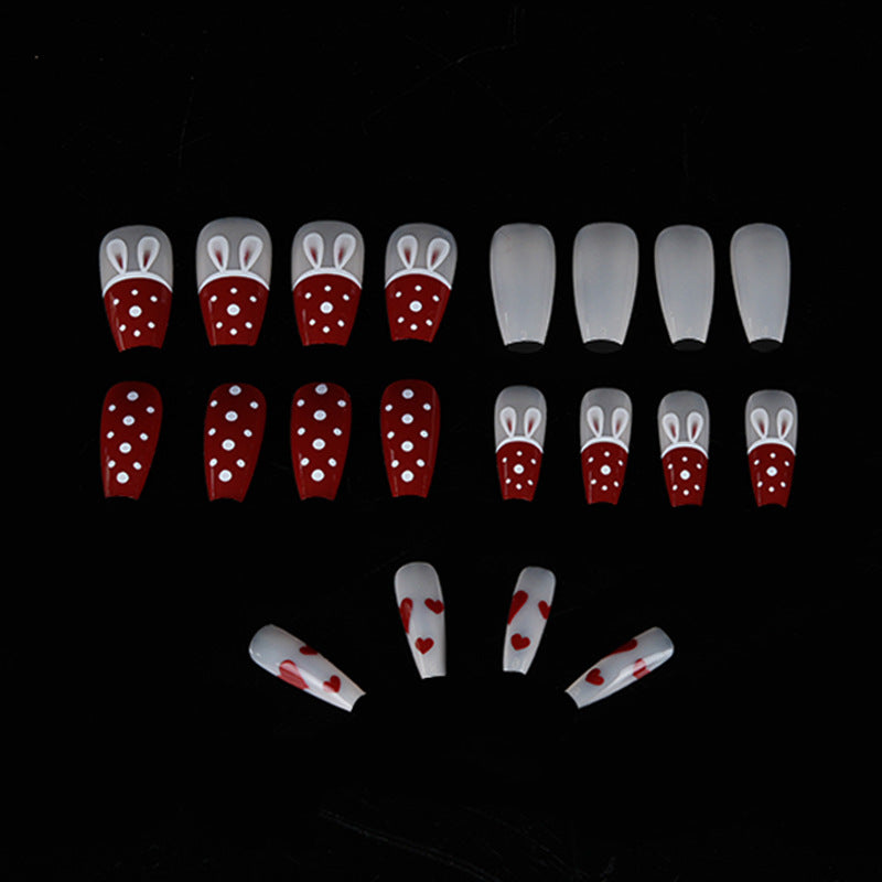 Playful Bunny-Themed Press-On Nail Art Acalora