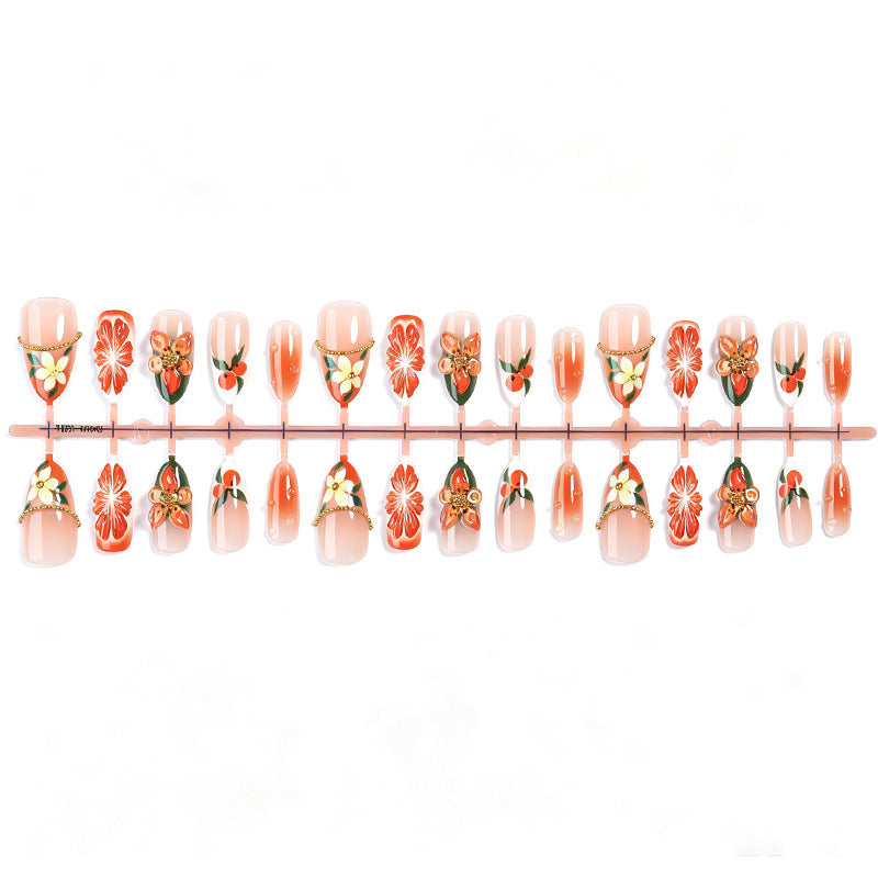 Floral Themed Press-On Nail Set Acalora