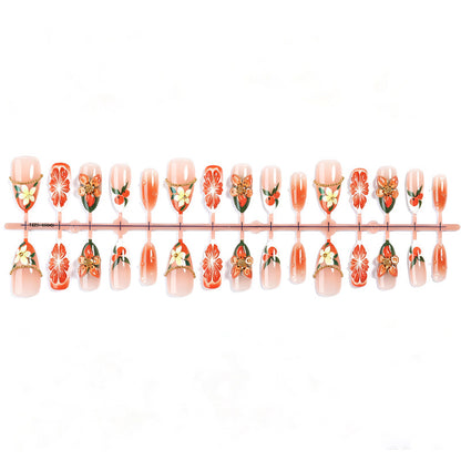 Floral Themed Press-On Nail Set Acalora
