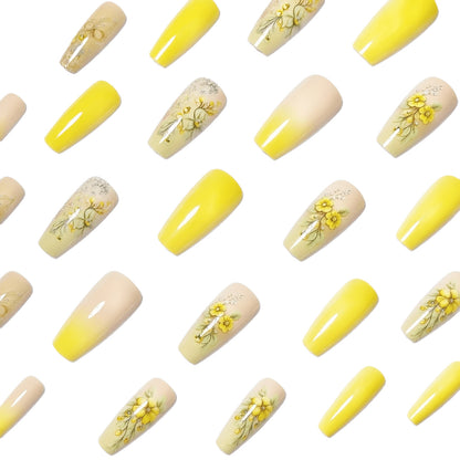 Decorative Floral Acrylic Nail Art Acalora