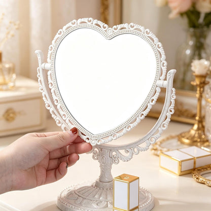 Heart-Shaped Tabletop Vanity Mirror