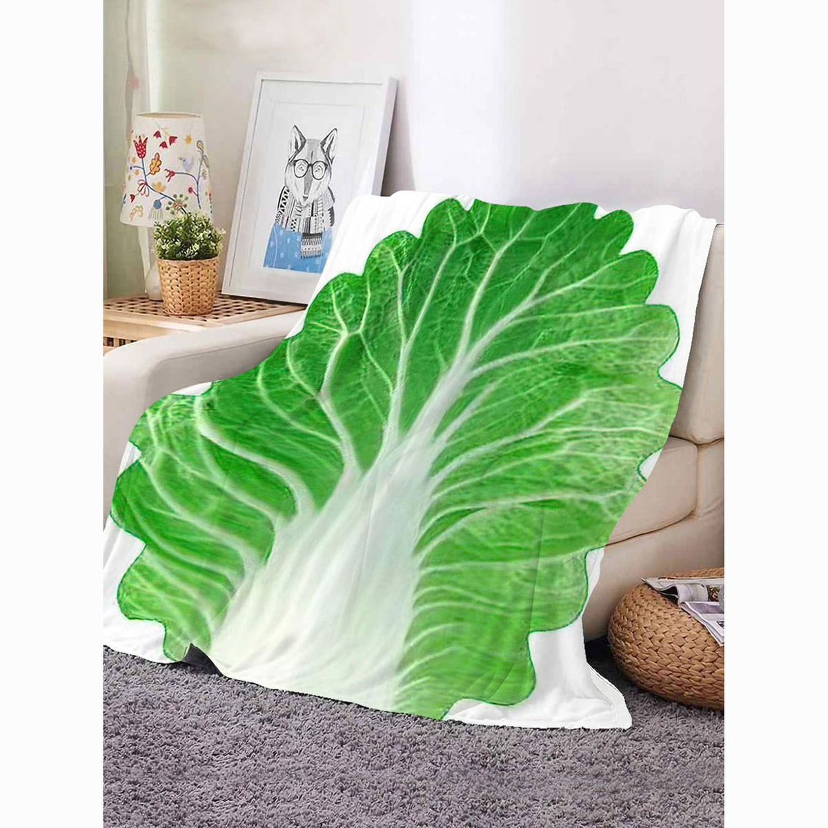 Leaf-Inspired Soft Plush Throw Blanket