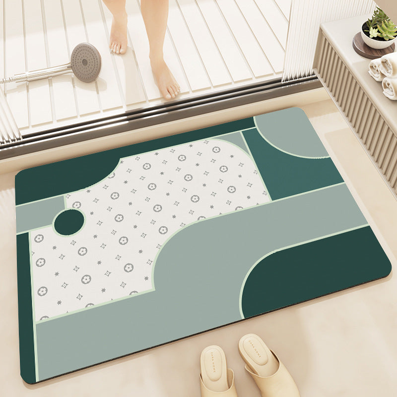 Textured Abstract Design Bath Mat Acalora