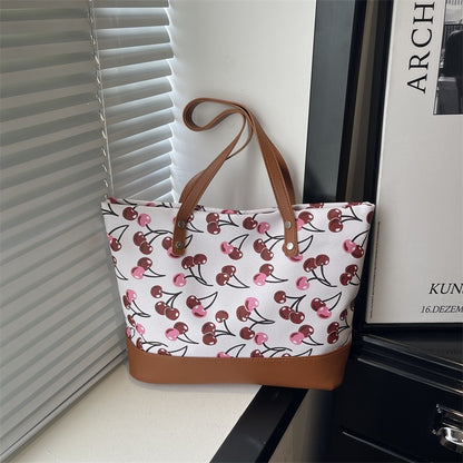 Playful Printed Canvas Tote Bag Acalora
