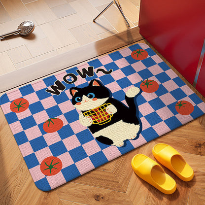 Playful Cat-Themed Bath Mat