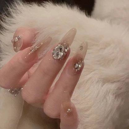Artistic Gemstone Nail Design Acalora