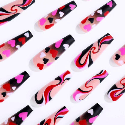 Creative Heart Pattern Art Nails Acalora