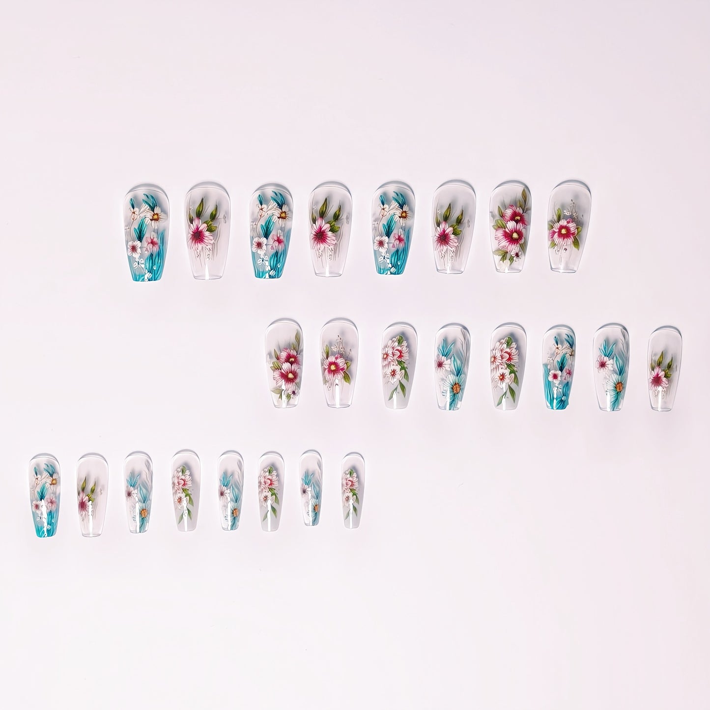 Floral Gel Nail Art Design Acalora