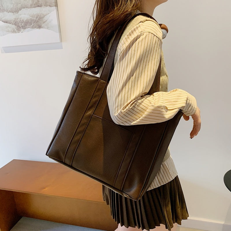 Classic Faux Leather Tote Bag Acalora