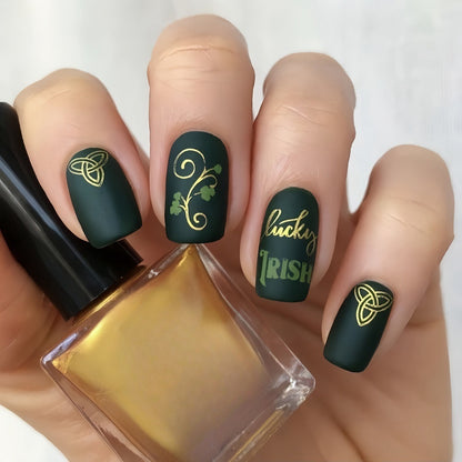 Stylish Irish Motif Kunstnägel Acalora