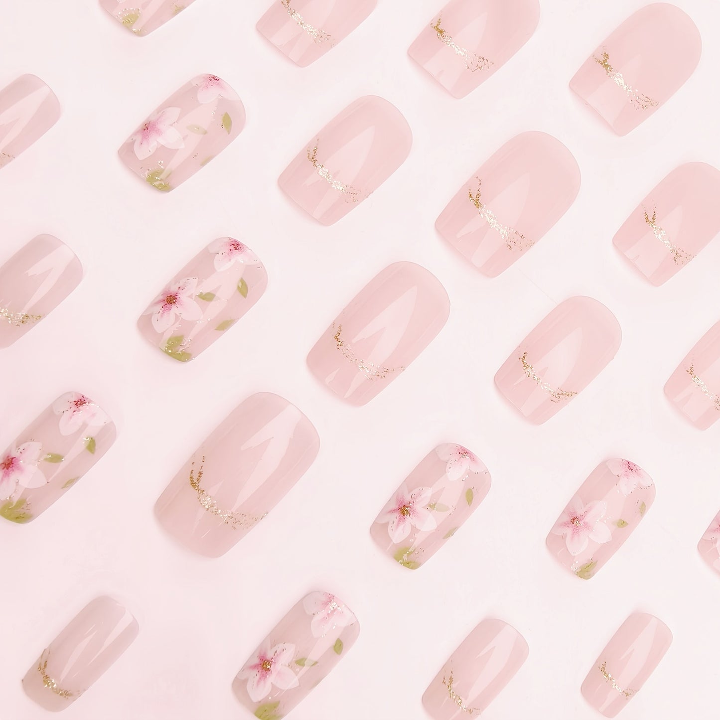 Floral Art Acrylic Nail Design Acalora