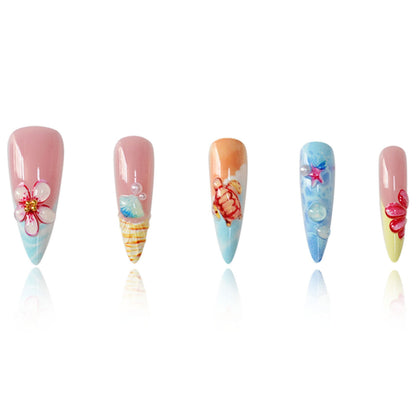 Artistic Sea-Inspired Press-On Nails Acalora