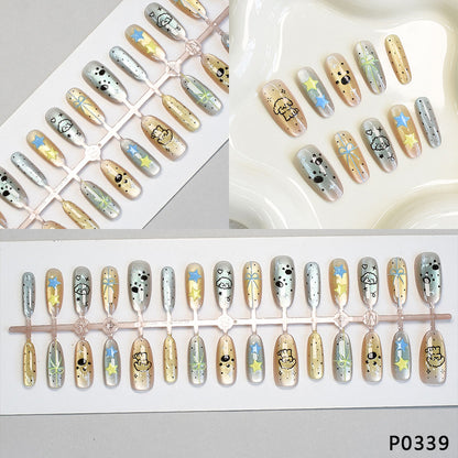 Playful Animal-Themed Press-On Nail Art Acalora