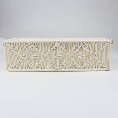 Storage basket with macrame pattern Acalora