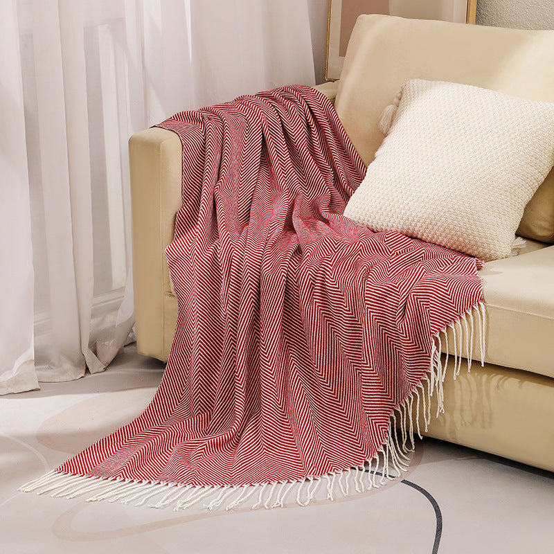 Luxury Herringbone Pattern Throw Blanket