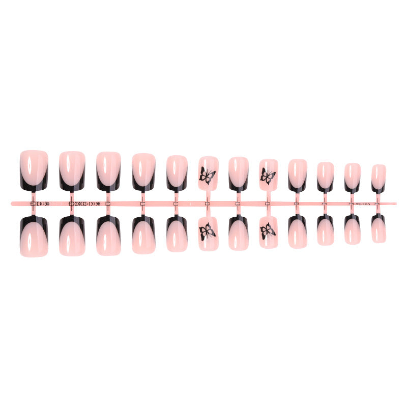 Decorative Press-On Nail Set with Elegant Bow Accents Acalora