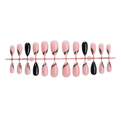 Elegant Press-On Nail Art Set with Artistic Designs Acalora