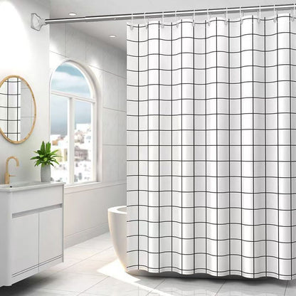 Minimalist Checkered Shower Curtain