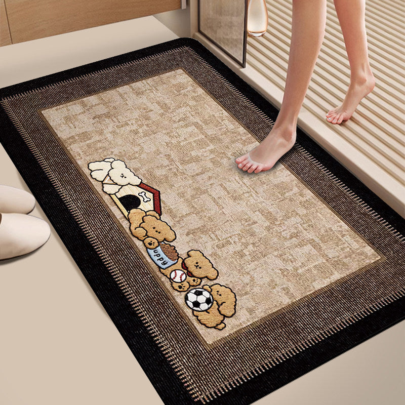 Plush Dog-Themed Bath Mat