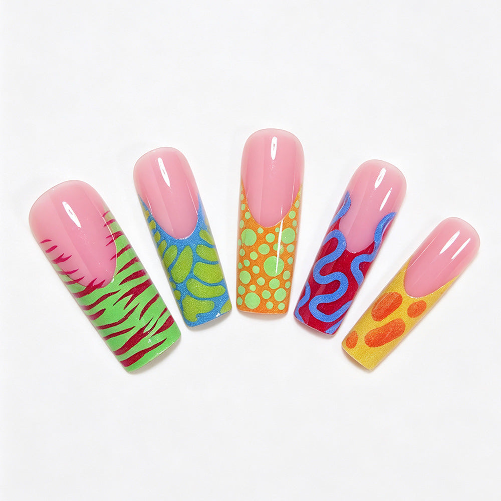 Vibrant Abstract Nail Art Tips Acalora
