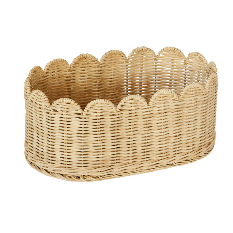 Decorative Scalloped Woven Storage Basket Acalora 1787892970