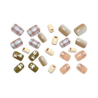 Artificial Nail Set with Playful Animal Designs Acalora